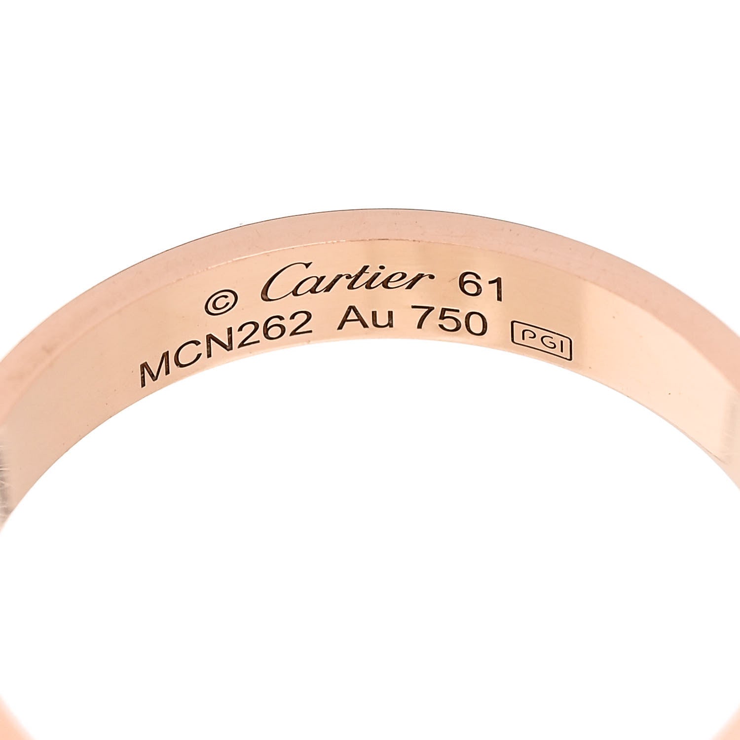 Cartier 18K Pink Gold 3.6mm LOVE Wedding Band Ring 61 9.5 4 of 5