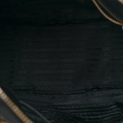 Prada Tessuto Nylon Soft Calfskin Shopping Satchel Black 5 of 11