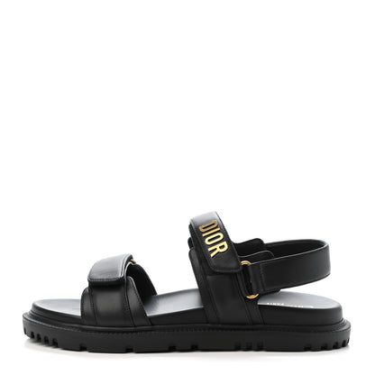 Christian Dior Lambskin Dioract 10mm Sandals 40 Black 1 of 4