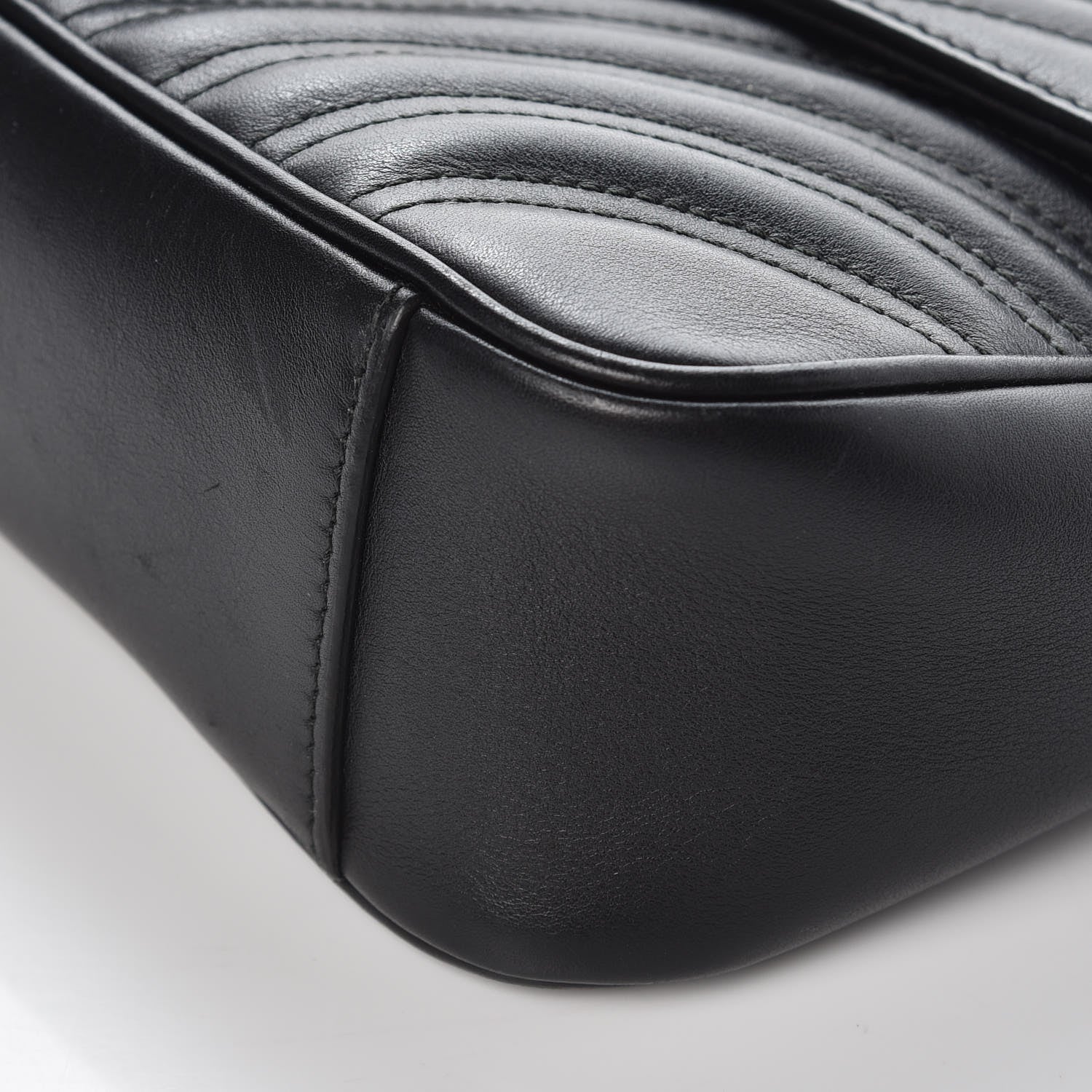 Gucci Calfskin Matelasse Small GG Marmont Shoulder Bag Black 10 of 10