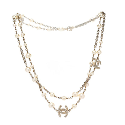 Chanel Pearl CC Necklace Light Gold 3 of 7