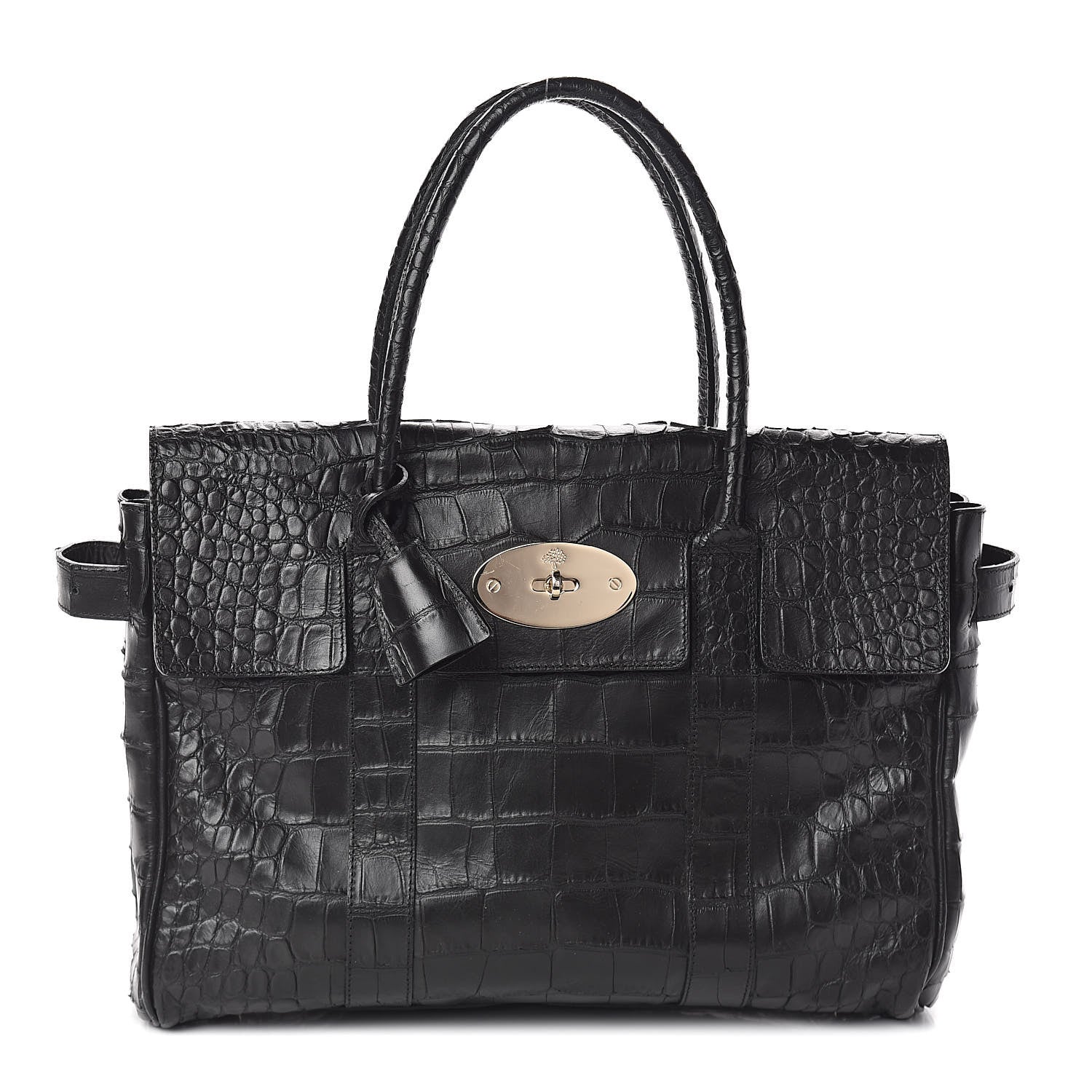Mulberry Calfskin Crocodile Embossed Bayswater Black 1 of 15