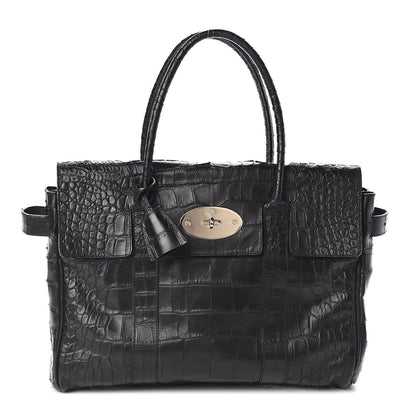 Mulberry Calfskin Crocodile Embossed Bayswater Black 1 of 15