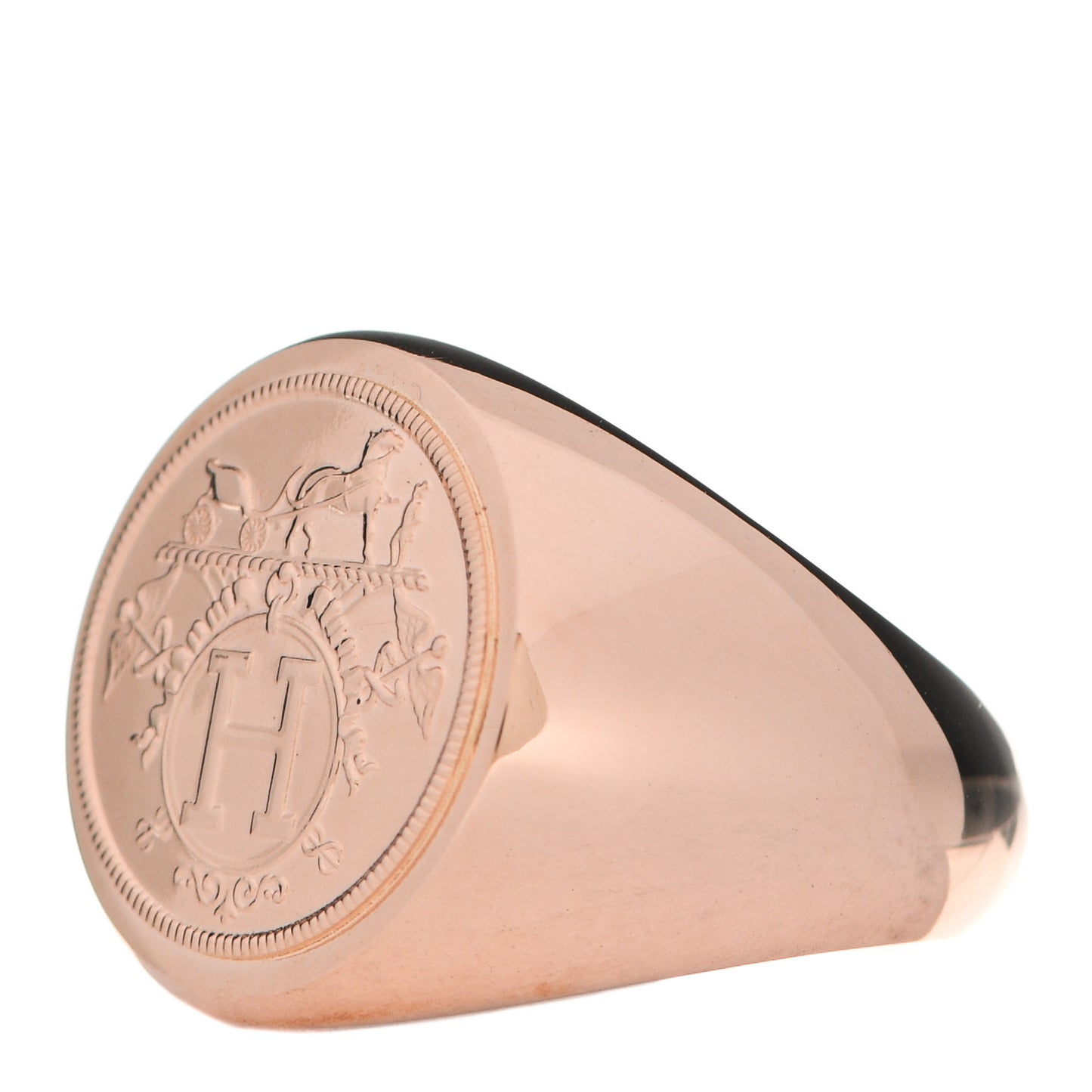 18K Rose Gold PM Ex-Libris Signet Ring 51 5.75