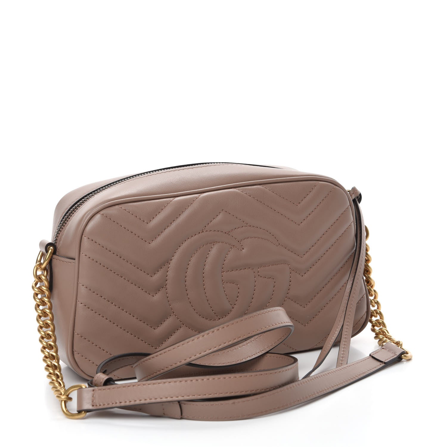 Gucci Calfskin Matelasse Small GG Marmont Chain Shoulder Bag Porcelain Rose 3 of 10
