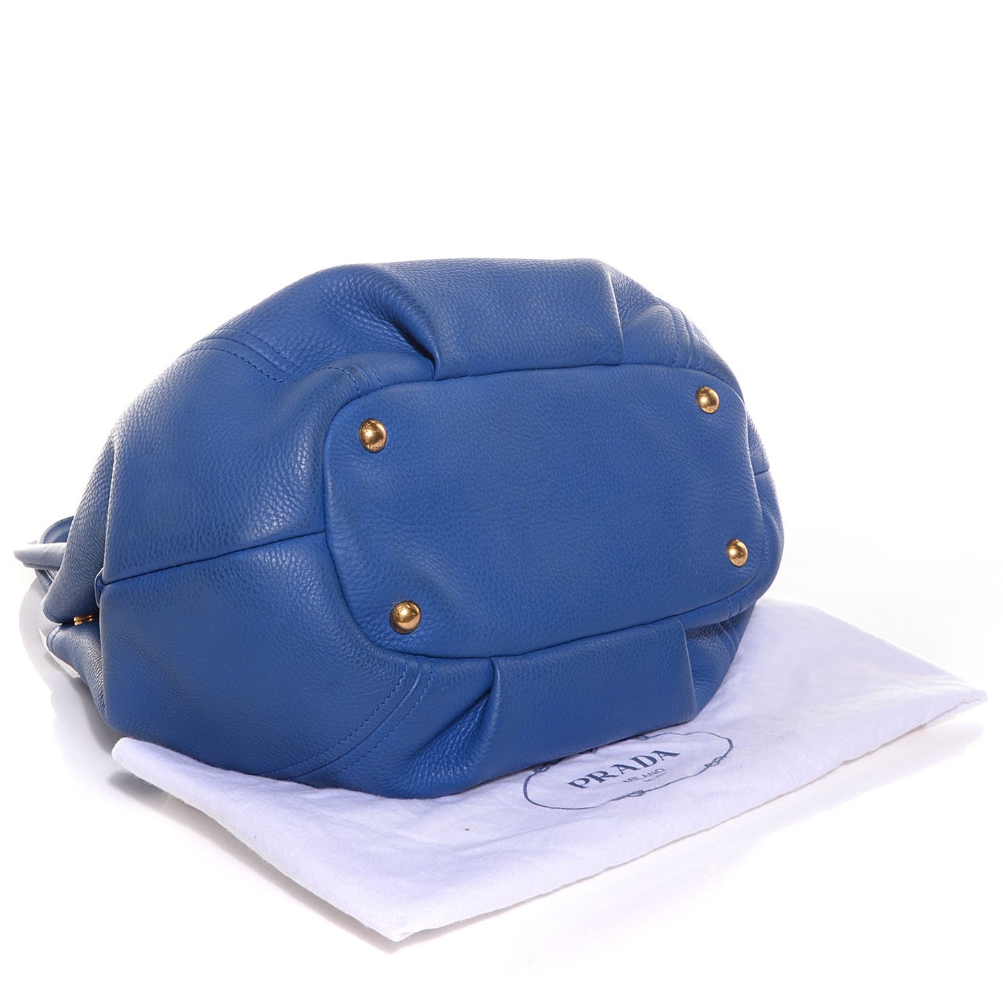 Vitello Daino Medium Satchel Azzurro