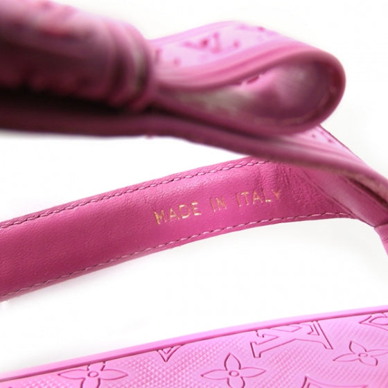 Louis Vuitton Monogram Flip Flops Sandals Pink 38 6 of 7