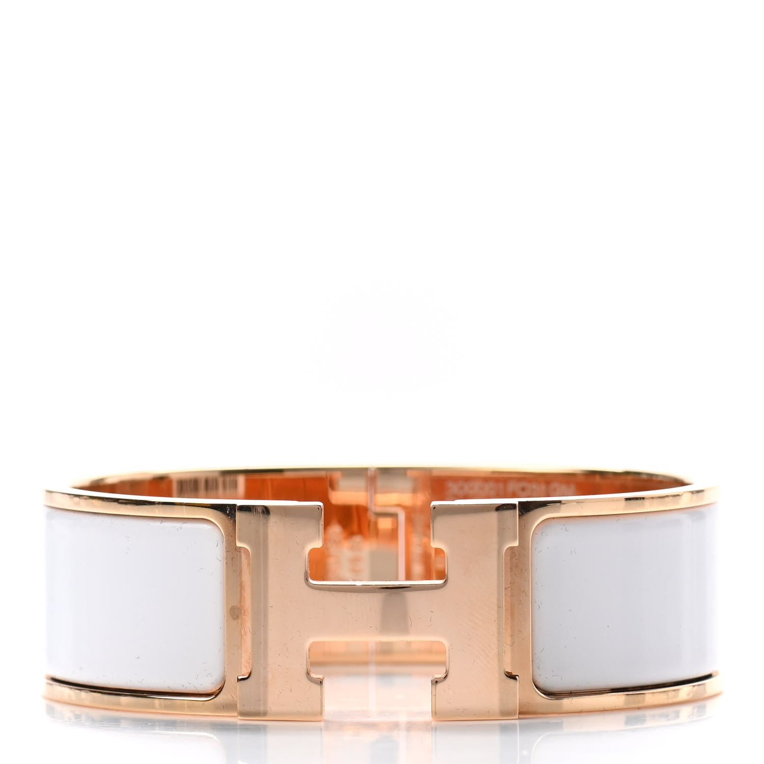Hermes Enamel Wide Clic Clac H Bracelet GM White 1 of 5