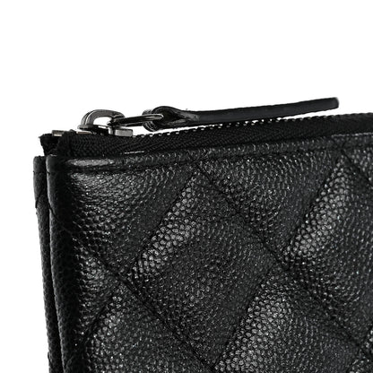Chanel Iridescent Caviar Quilted Medium Cosmetic Case Black 8 of 9