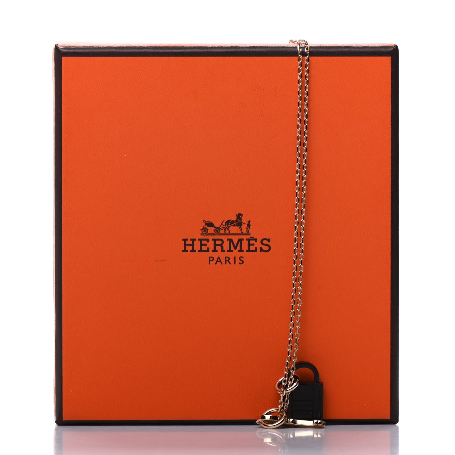 Hermes Permabrass Buffalo Horn Amulette Padlock PM Pendant Necklace 6 of 6