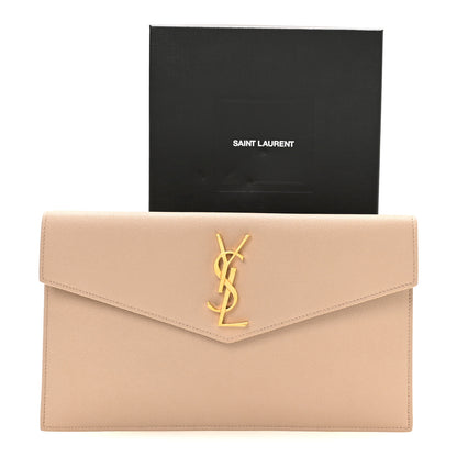 Saint Laurent Grain De Poudre Uptown Pouch Dark Beige 8 of 8