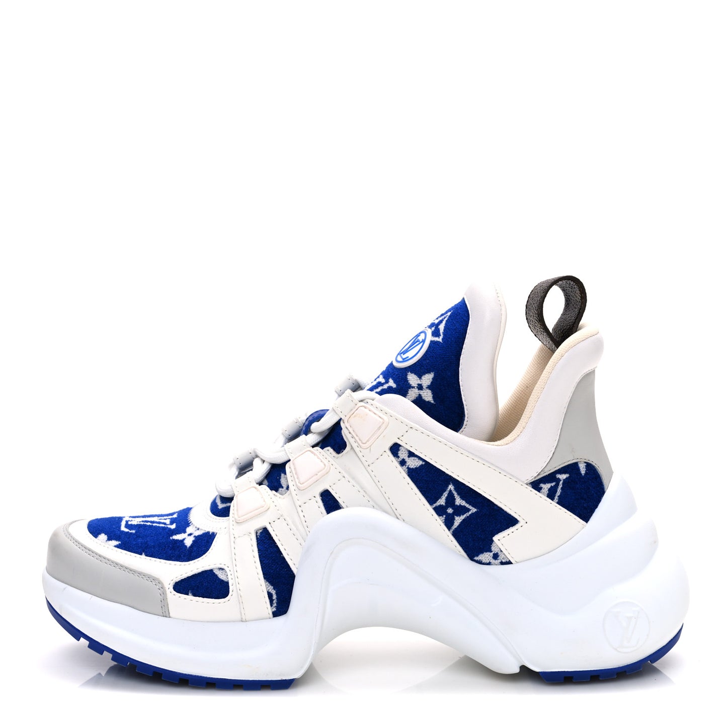 Jacquard Velvet Monogram LV Archlight Sneakers 37.5 White Blue