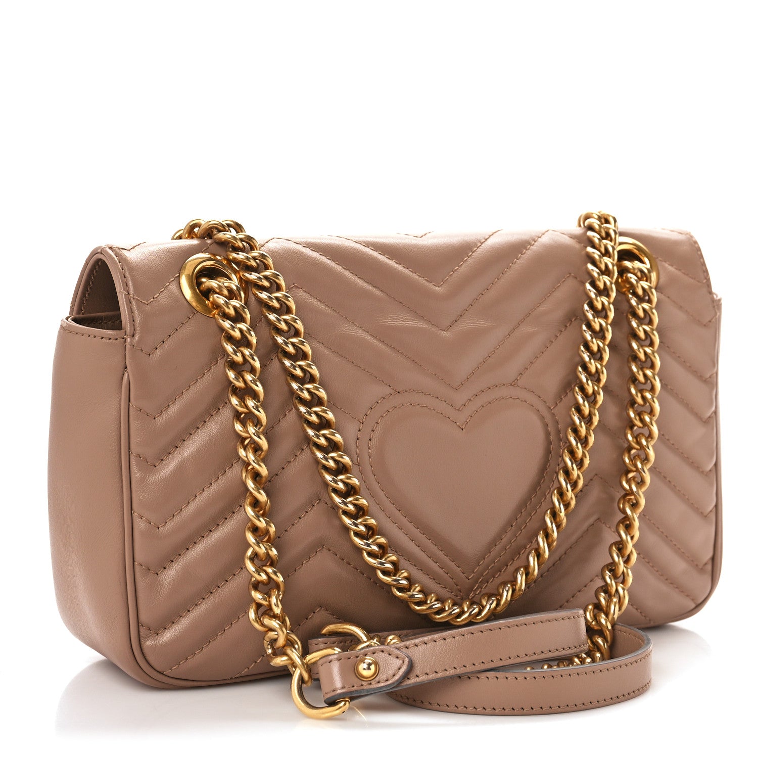 Gucci Calfskin Matelasse Small GG Marmont Shoulder Bag Porcelain Rose 3 of 11