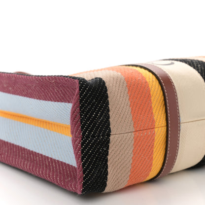 Chloe Cotton Calfskin Large Woody Striped Tote Multicolor 8 of 11