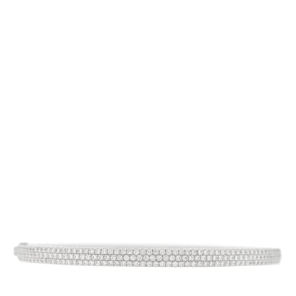 Tiffany 18K White Gold Diamond Metro Three-row Hinged Bangle Bracelet 1 of 4