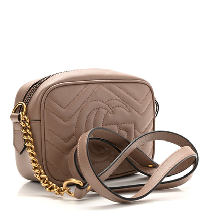 Gucci Calfskin Matelasse Mini GG Marmont Chain Shoulder Bag Porcelain Rose 3 of 9