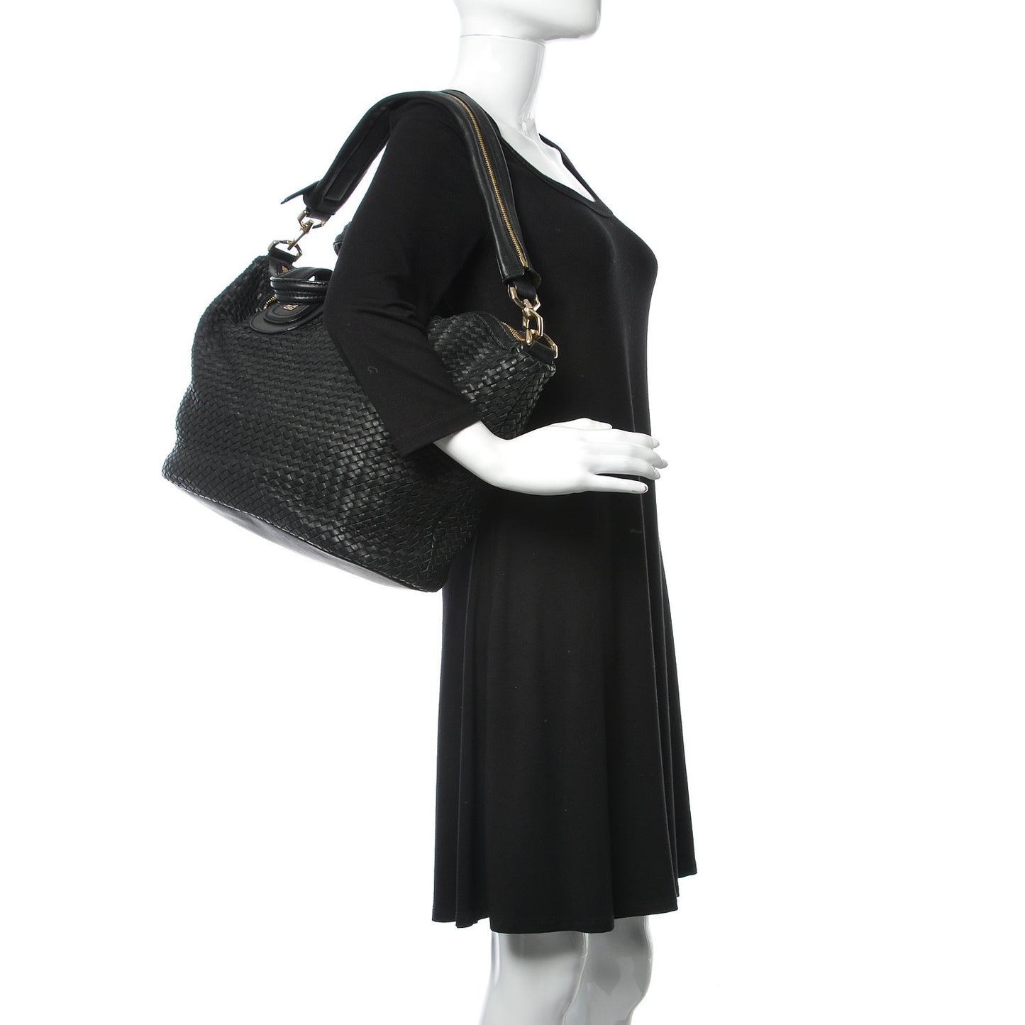 Lambskin Woven Medium Nightingale Black