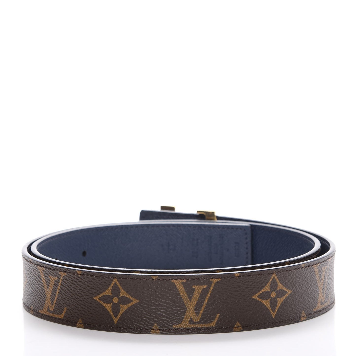 Calfskin Monogram 30mm LV Initiales Reversible Belt 85 34 Indigo