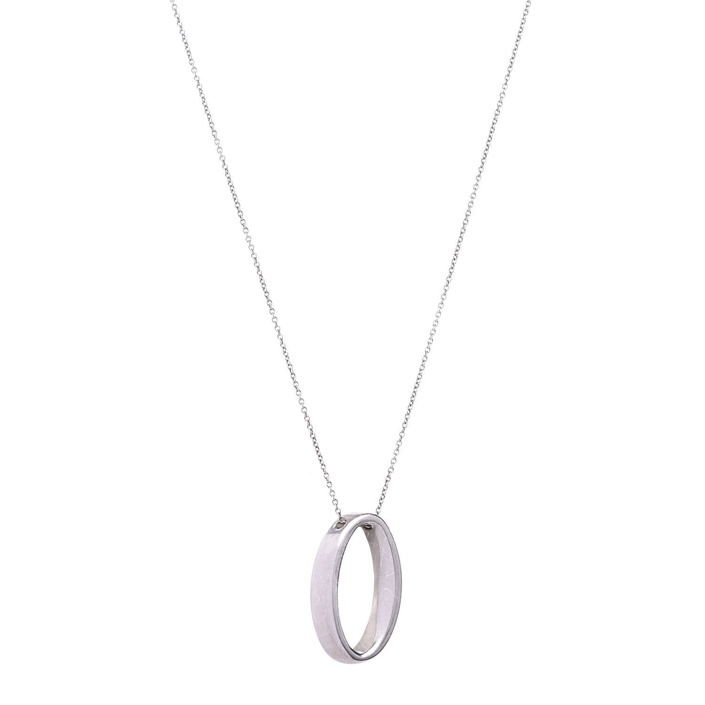 Sterling Silver Oval Loop Pendant Necklace
