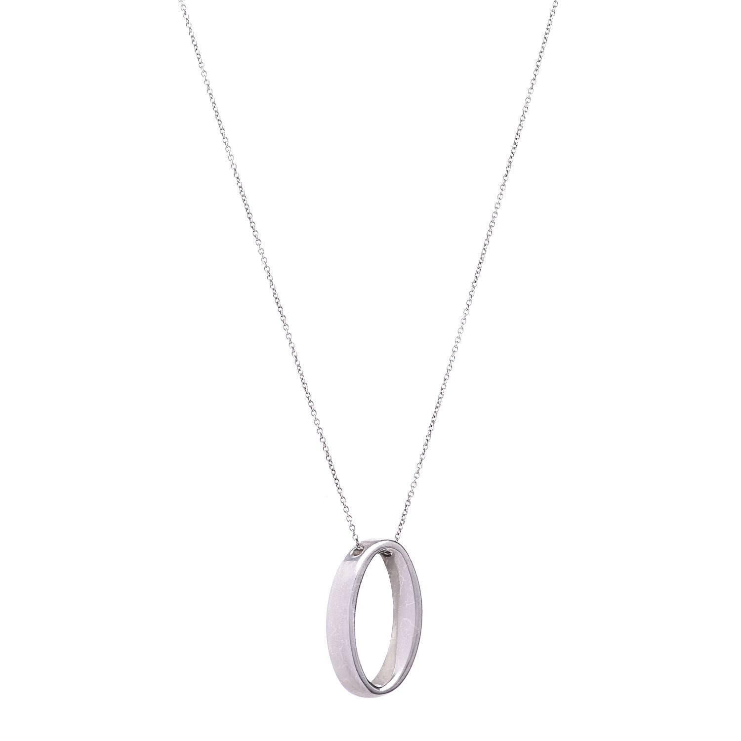 Tiffany Sterling Silver Oval Loop Pendant Necklace 1 of 7