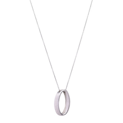 Tiffany Sterling Silver Oval Loop Pendant Necklace 1 of 7