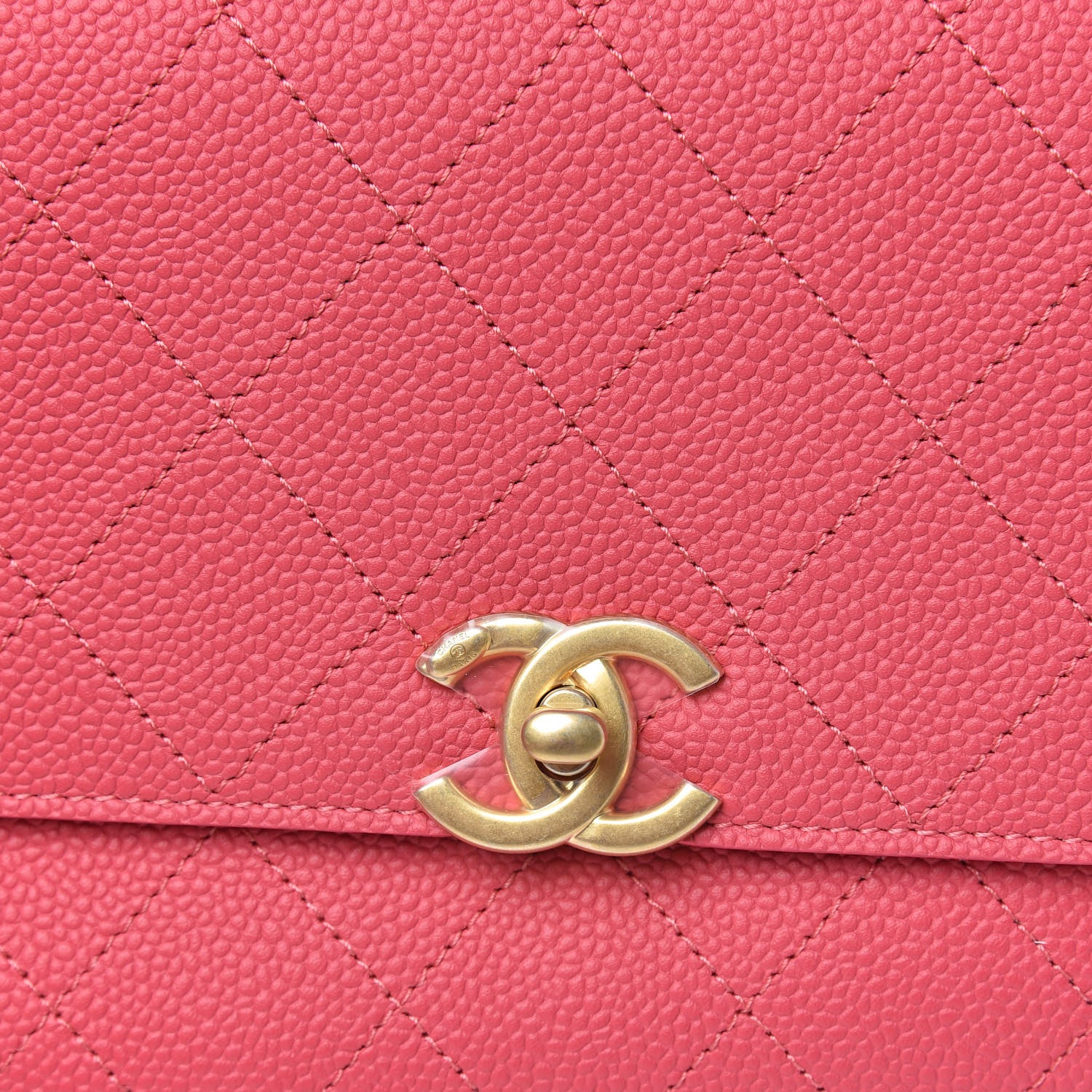 Chanel Caviar Diamond Stitched Small Top Handle Flap Pink 10 of 10