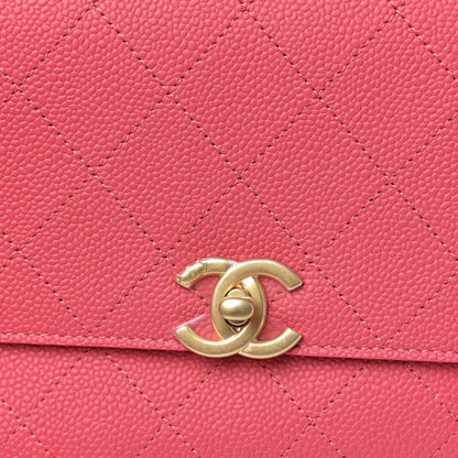 Chanel Caviar Diamond Stitched Small Top Handle Flap Pink 10 of 10