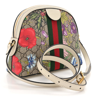 Gucci GG Supreme Monogram Flora Web GG Small Ophidia Dome Shoulder Bag White 3 of 16
