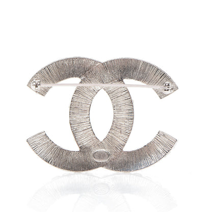 Chanel Baguette Crystal CC Brooch Silver 3 of 4