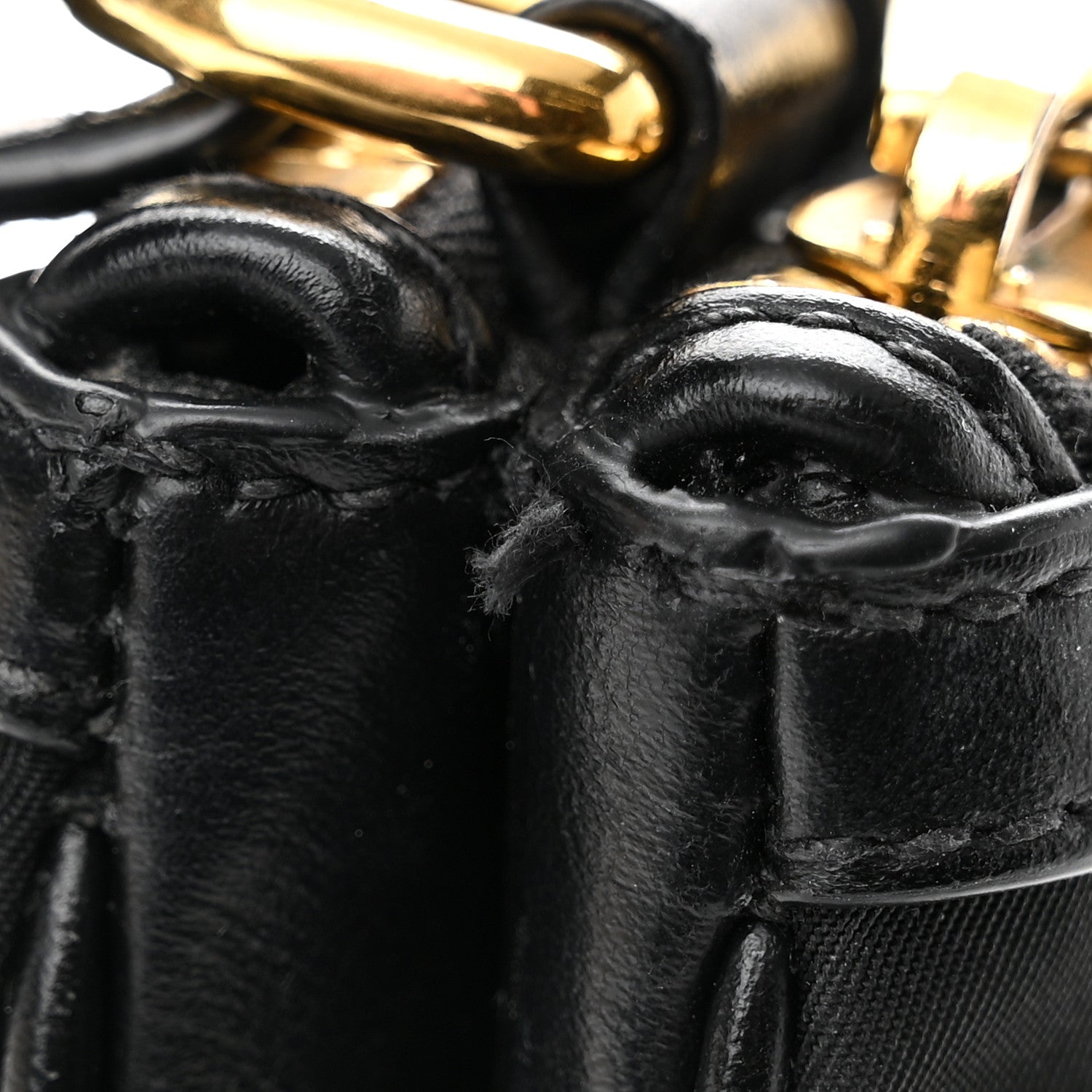 Prada Tessuto Nylon Soft Calf Double Zip Crossbody Bag Black 11 of 11