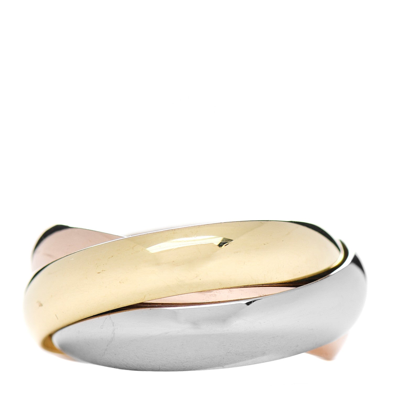 Cartier 18K Pink Yellow White Gold Classic Trinity Ring 63 10.25 3 of 5