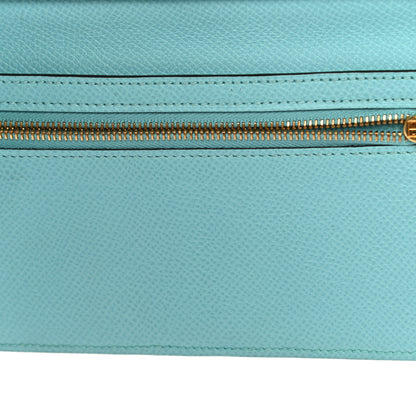 Hermes Epsom Bearn Gusset Wallet Bleu Atoll 10 of 12