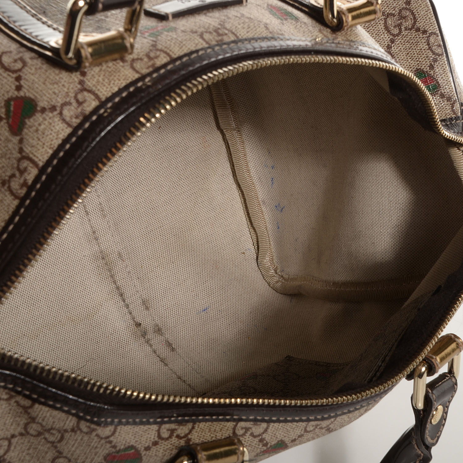 Gucci GG Plus Monogram Hearts Medium Joy Boston Dark Brown 5 of 7