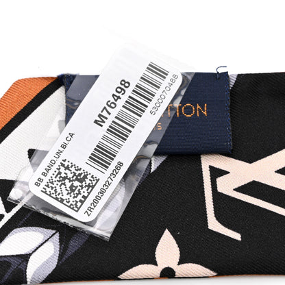 Louis Vuitton LOUIS VUITTON Silk Monogram LV Crafty Bi Color BB Bandeau Caramel Black 3 of 4