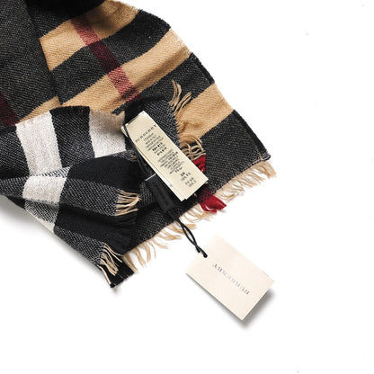 Burberry Wool Giant Check Scarf Black 3 of 3
