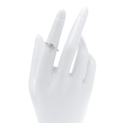 David Yurman Sterling Silver Diamond Cable Classics Heart Ring 52 6 2 of 4