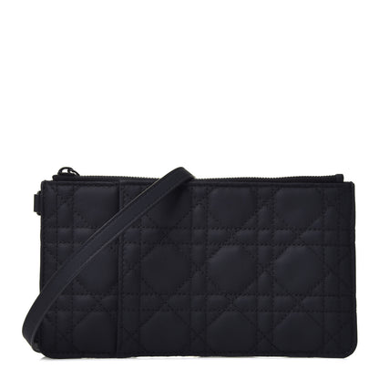 Christian Dior Ultra Matte Calfskin Cannage Lady Dior Zip Wallet With Strap Black 1 of 7