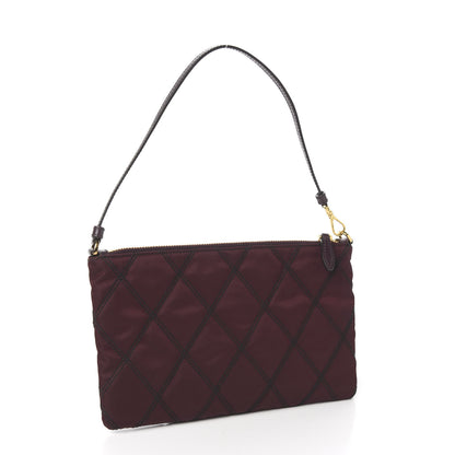 Prada Tessuto Nylon Quilted Pochette Bag Granato 2 of 9