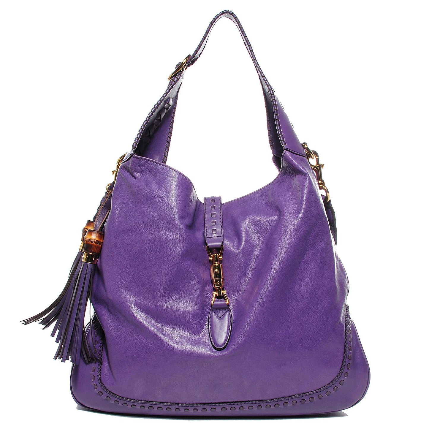 Leather New Jackie Large Shoulder Bag Purple