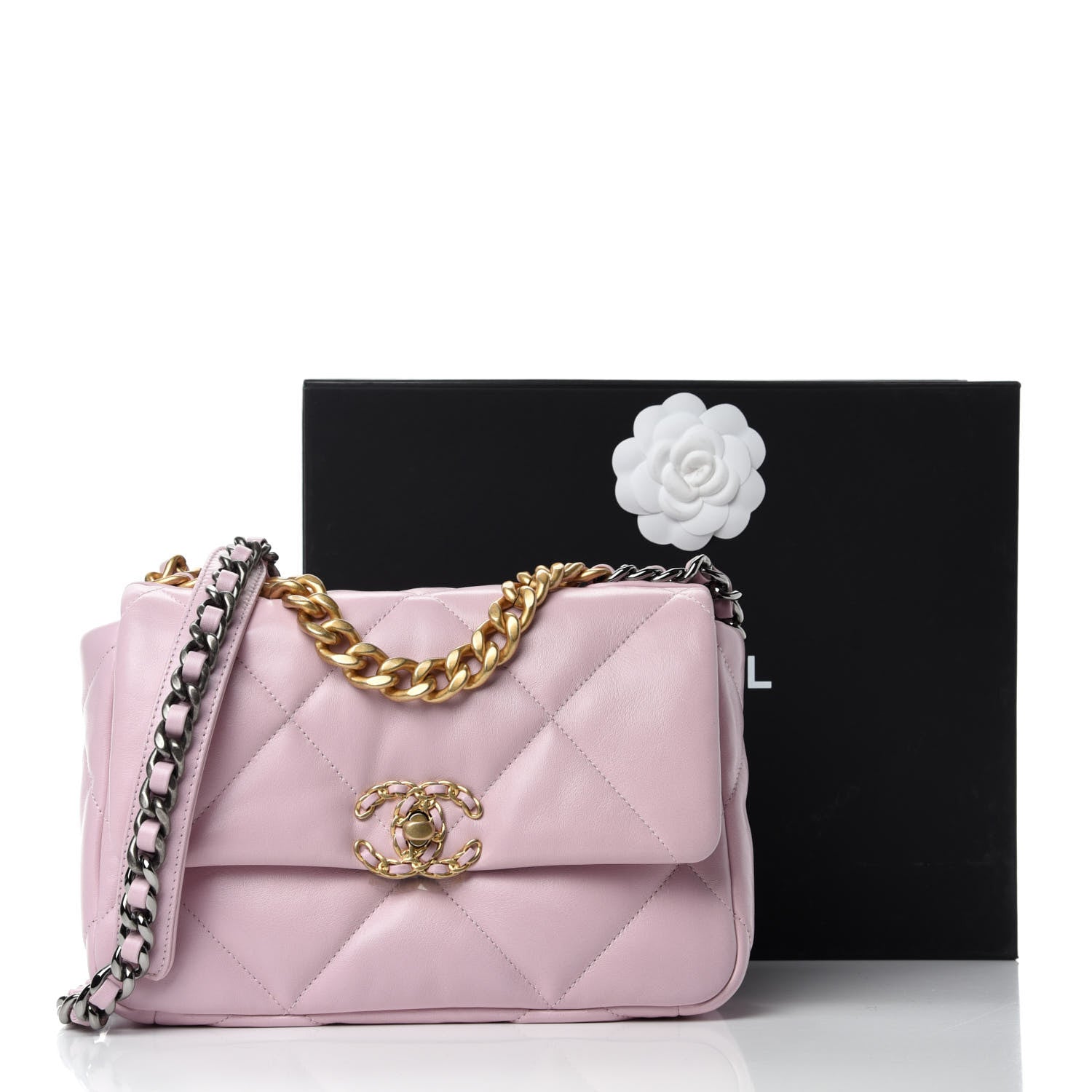 Chanel Lambskin Quilted Medium 19 Flap Light Pink 11 of 11