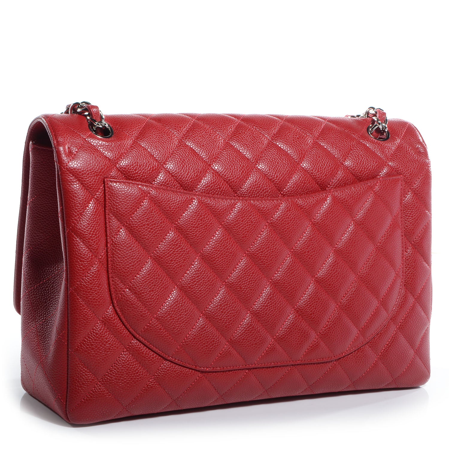 Chanel Caviar Maxi Single Flap Red 3 of 8