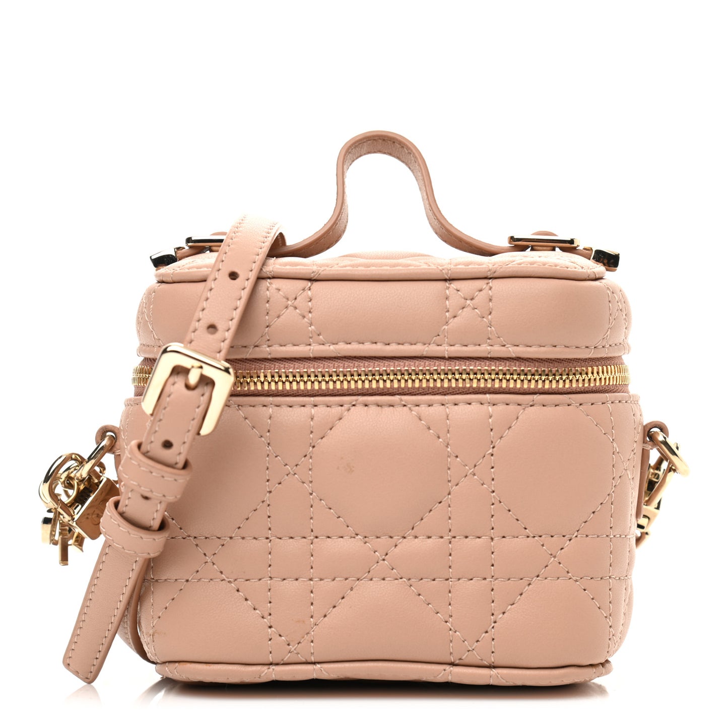Lambskin Cannage Micro Vanity Case Rose Des Vents