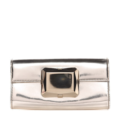 Gucci Metallic Patent Padlock Clutch Gold 1 of 7
