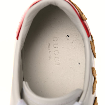 Gucci Calfskin Nappa Web LOVED Embroidered Womens Ace Sneakers 39 White Red Flame Notte 8 of 17