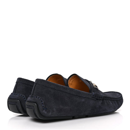 Gucci Suede Mens Horsebit Driver Loafers 9 Navy 4 of 8