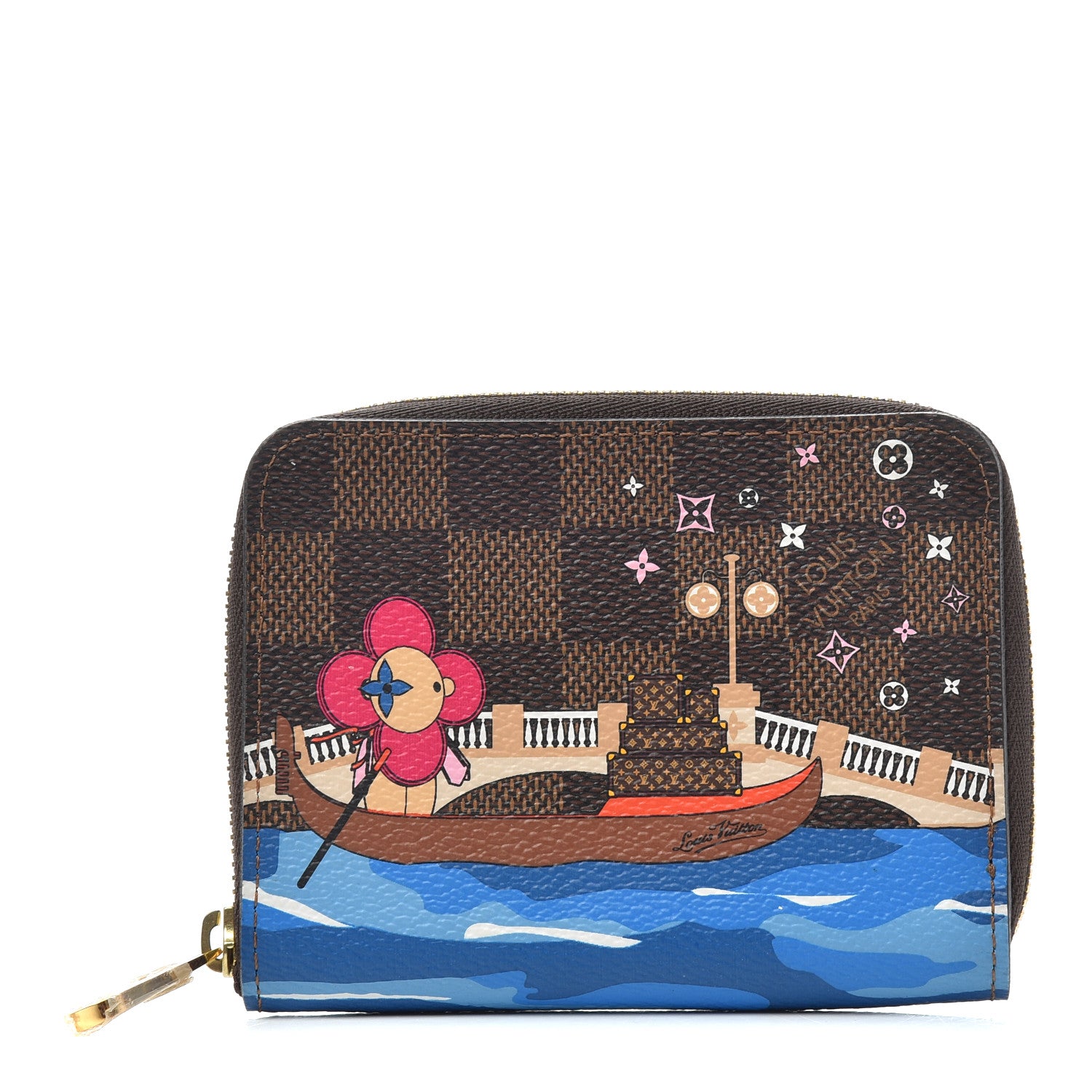 Louis Vuitton Damier Ebene 2019 Christmas Animation Zippy Coin Purse Blue 1 of 7