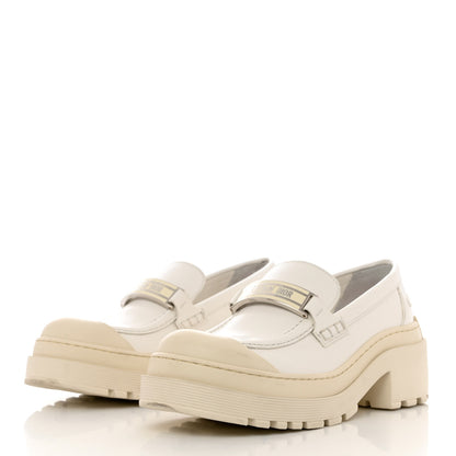 Christian Dior Brushed Calfskin Dior Code Lug Sole Platform 35mm Loafers 37 White 3 of 11