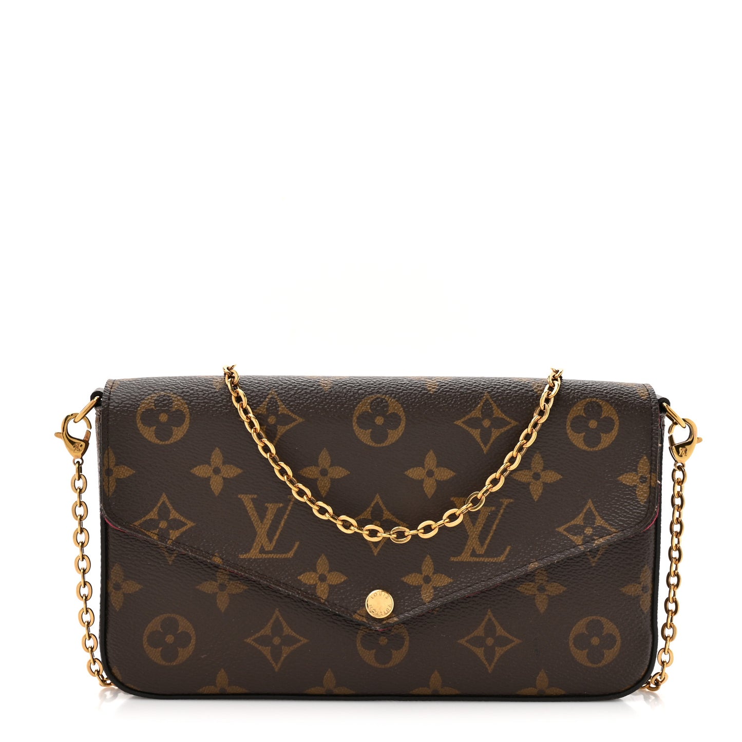 Monogram Pochette Felicie Chain Wallet Fuchsia