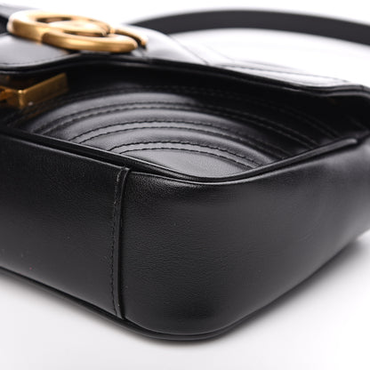 Gucci Calfskin Matelasse Mini GG Marmont Shoulder Bag Black 9 of 9