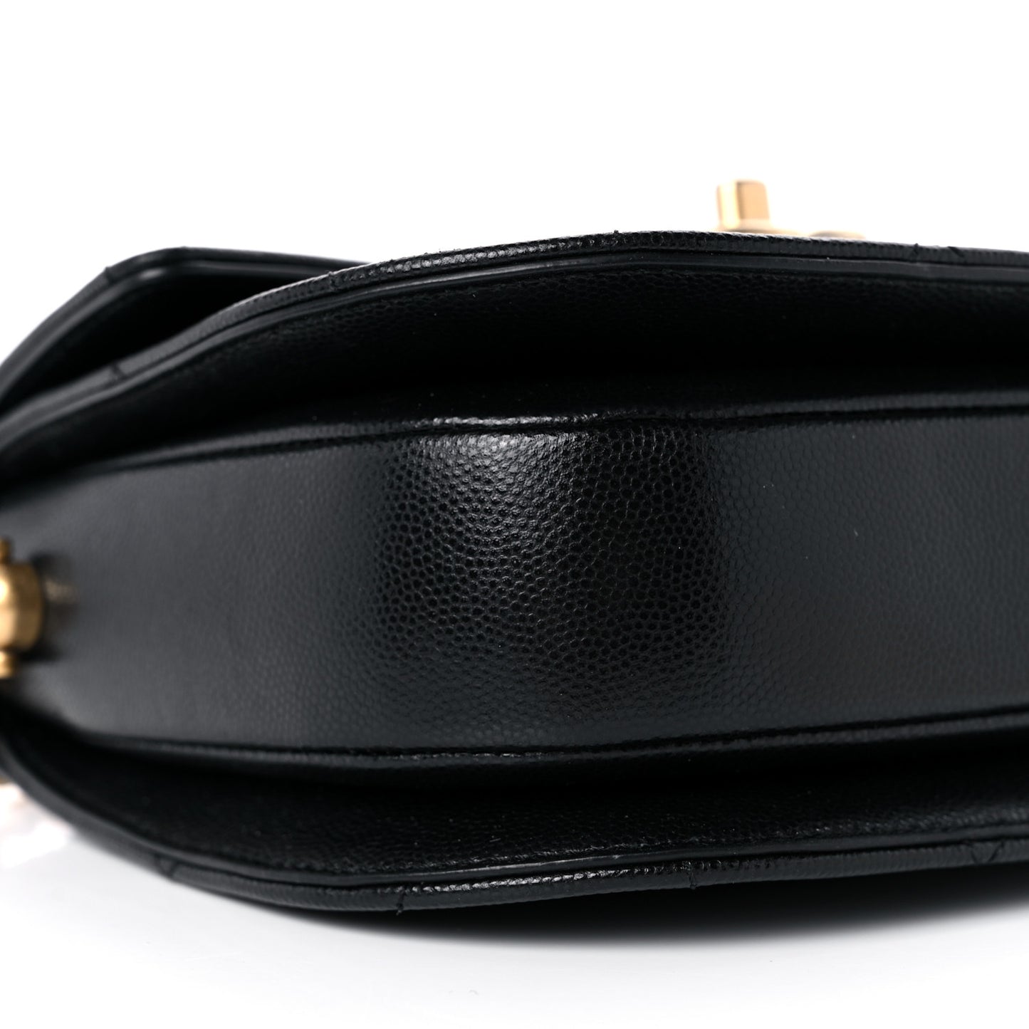 Caviar Quilted Moon Messenger Black